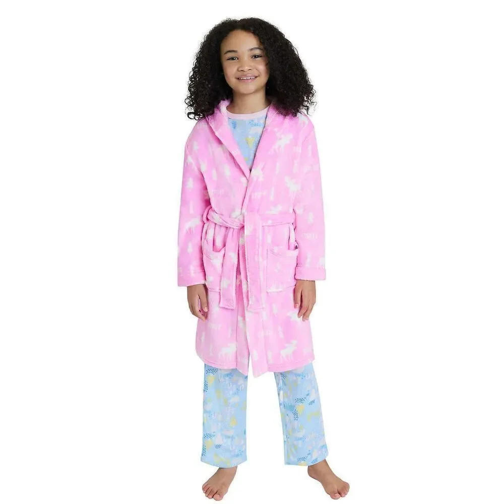 NEW! Eddie Bauer Youth 3 piece PJ Set- LS Top, Pant and Robe, Moose - Picture 3 of 14